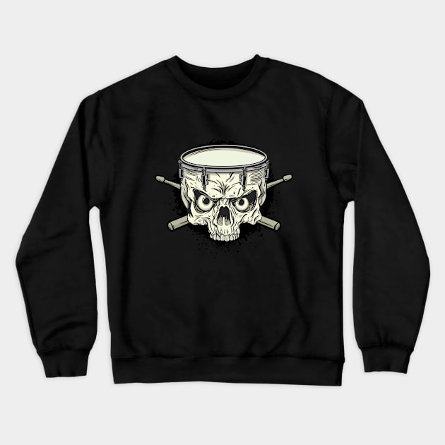 Skull Drum Corps - Drum and Sticks Crewneck Sweatshirt by Graphic Duster